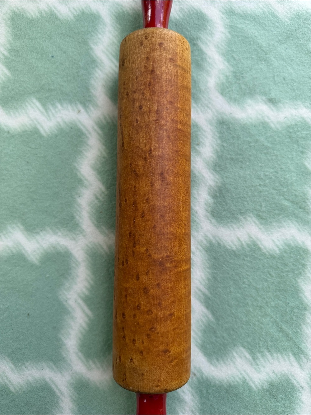 Vintage Munising Red Handle Hard Maple Wooden Rolling Pin - Excellent Condition - Picture 8 of 10